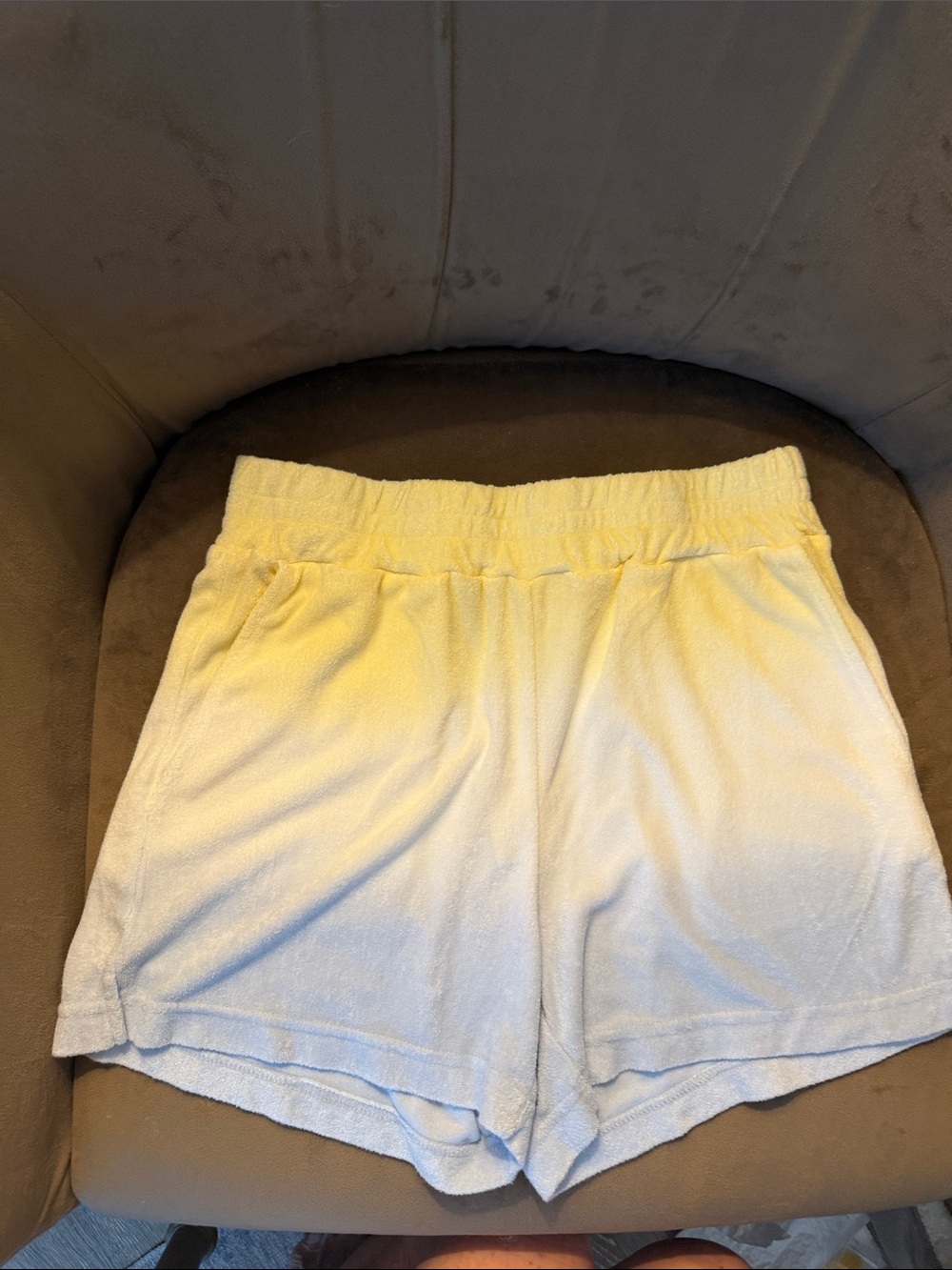 NWT Women’s Terry Cloth Elastic Waist Shorts - White